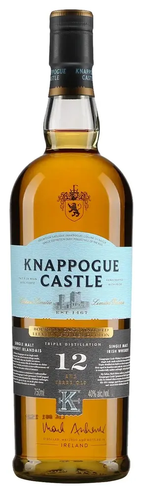 Knappogue Castle 12 Year Old single malt Irish whiskey bottle